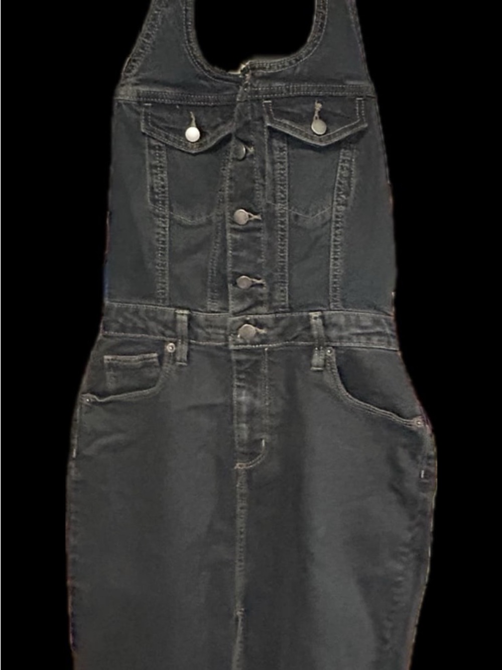 Universal Threads Black Denim Overall Jeans Dress - Women's Black Denim size 2